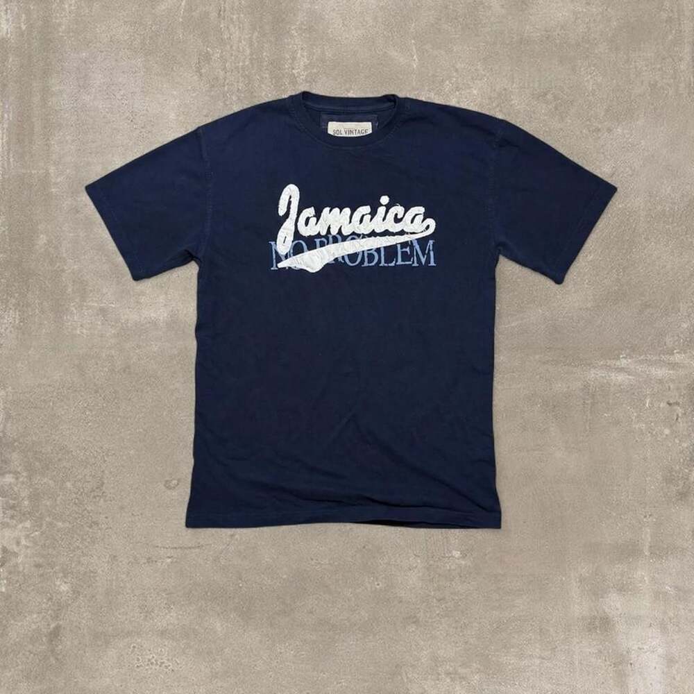TBL Vintage Jamaica Graphic T-Shirt Navy Blue Size L